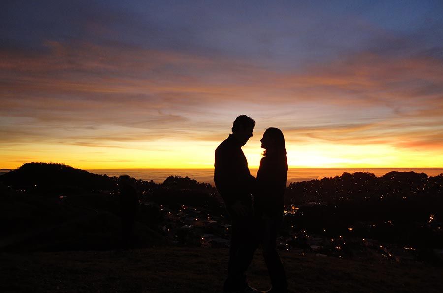 Puesta de sol sobre San Francisco desde Twin Peaks