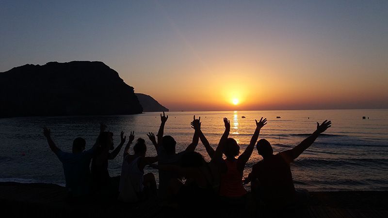 Amanecer en la playa de Las Negras