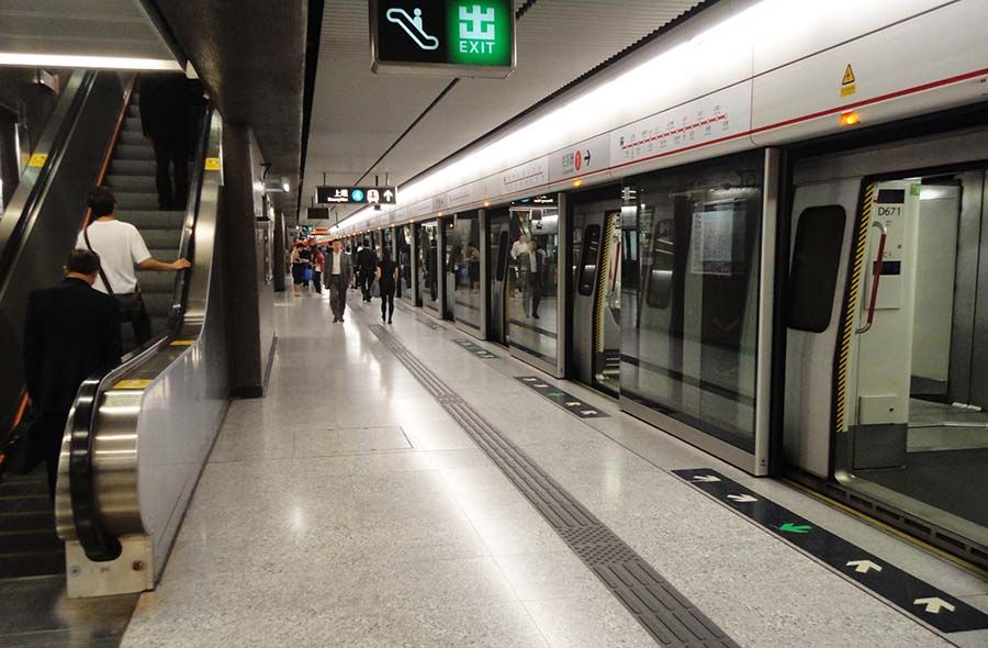 Metro y zona financiera de Hong Kong
