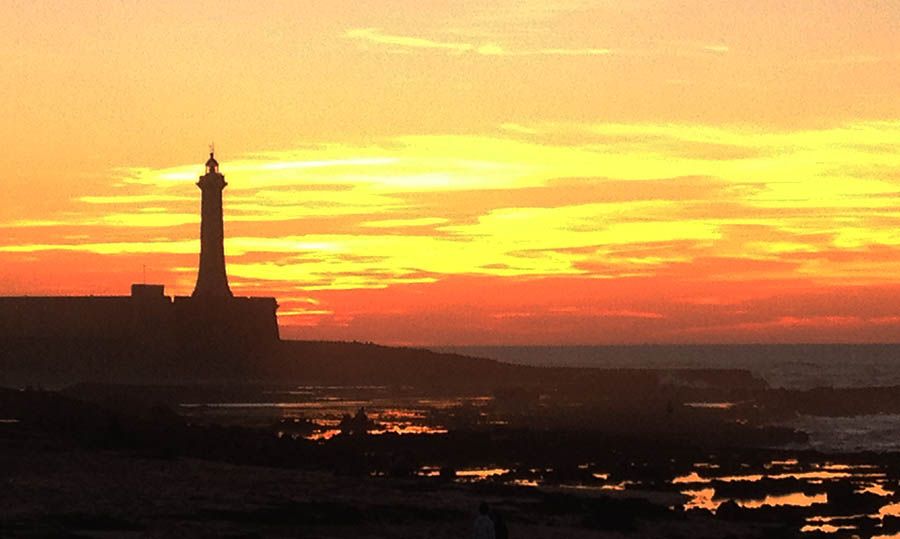 Puesta de sol sobre el Atlántico en Rabat