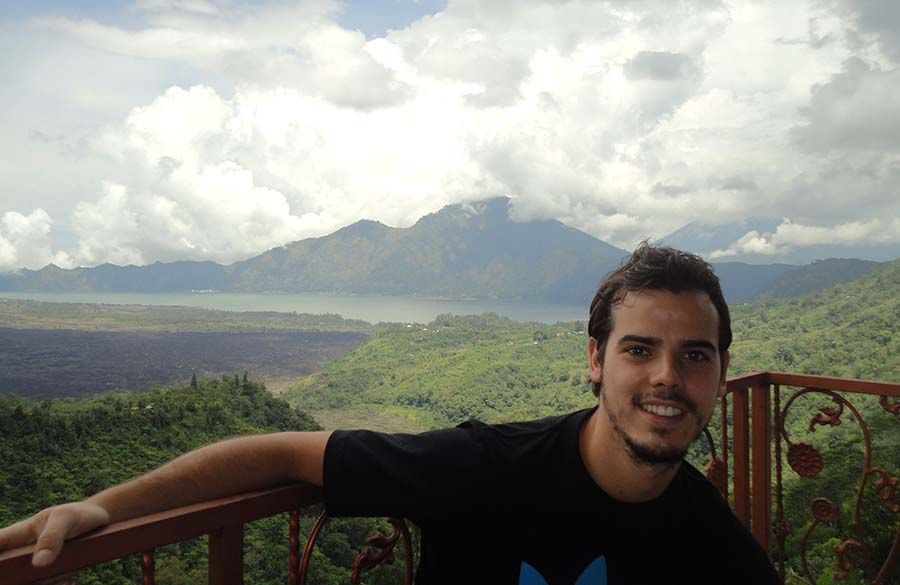 Monte Batur y lago desde Kintamani
