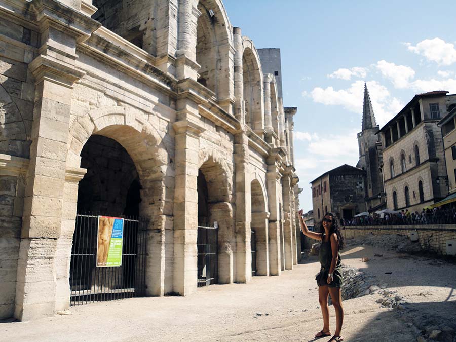 Arena romana de Arles durante la ruta hacia Marsella