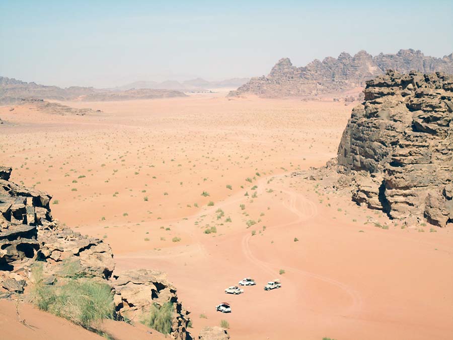 Paisaje de la ruta hacia el sur de Jordania