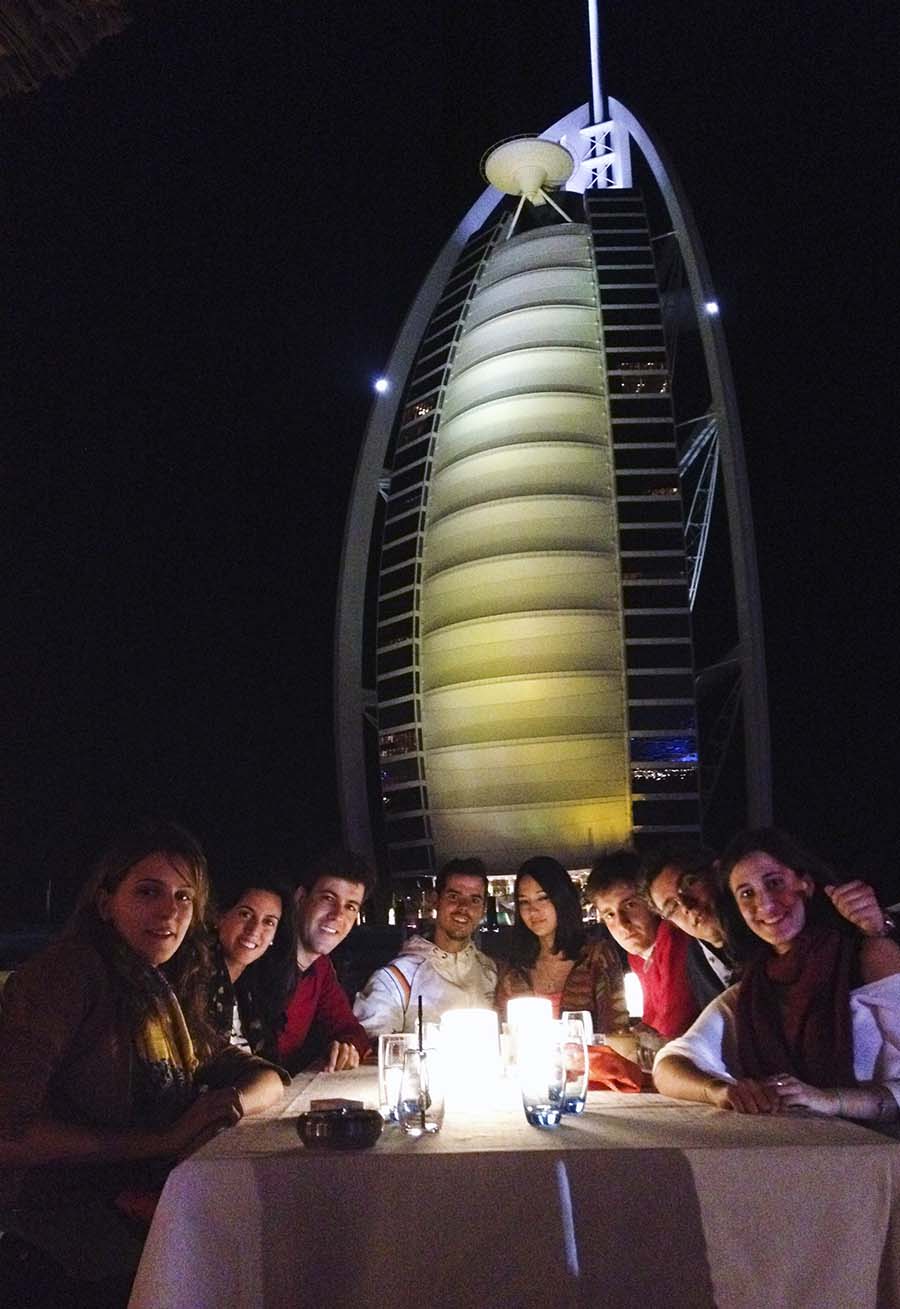 Vistas nocturnas del Burj Al Arab