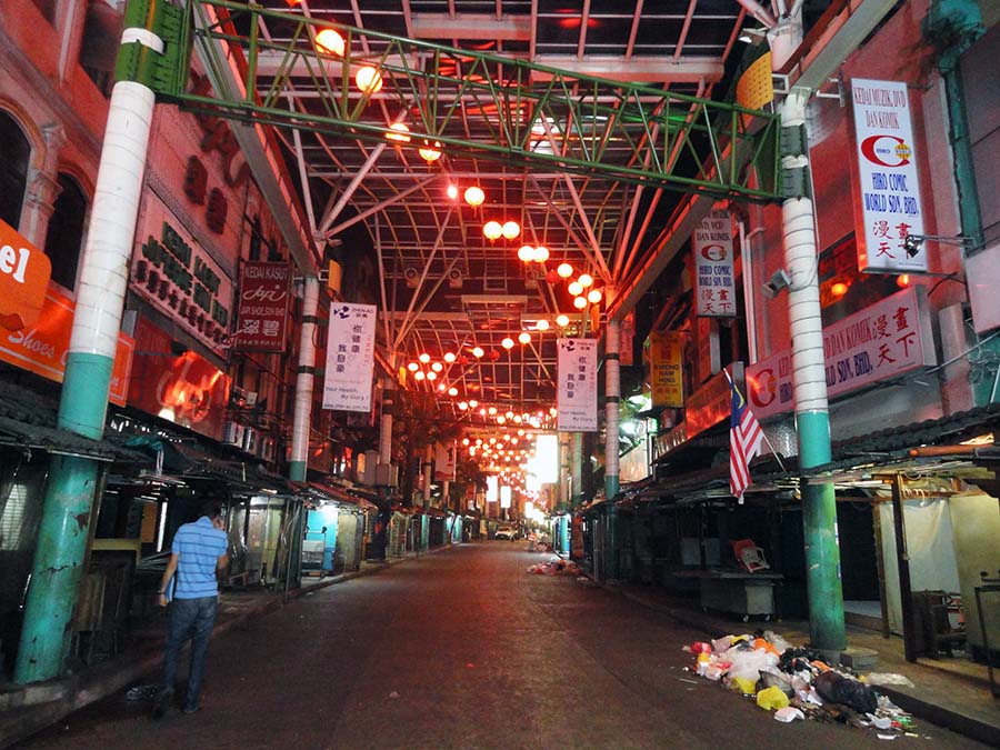 Jalan Petaling en el barrio de Chinatown de Kuala Lumpur
