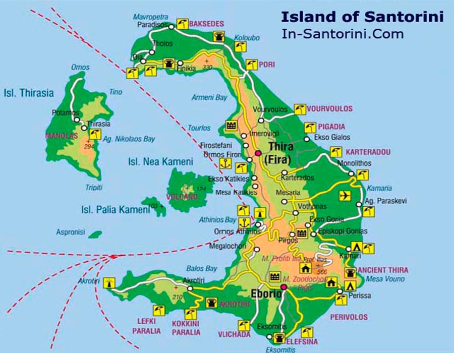 mapa Santorini TGDV