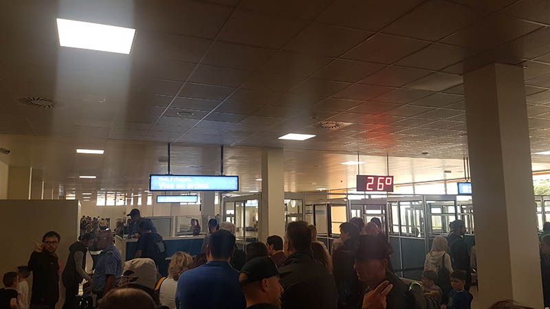Control de entrada en el aeropuerto de Cabo Verde