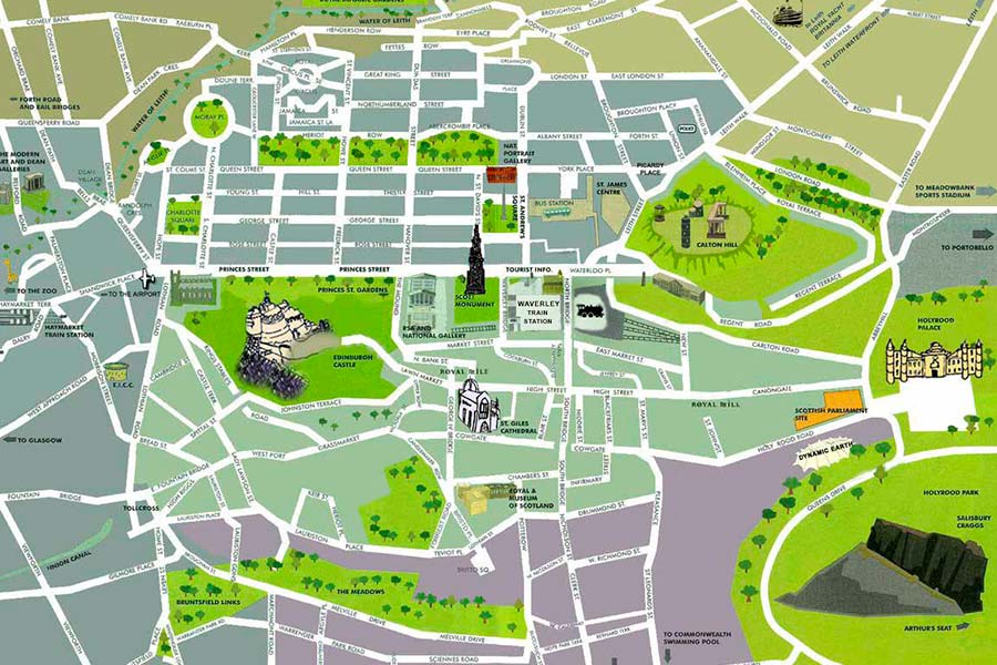 mapa Edimburgo