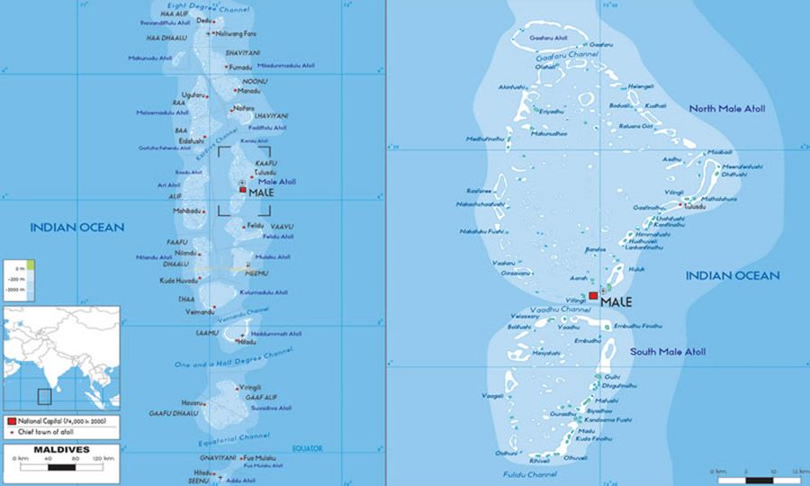 Mapa de Maldivas