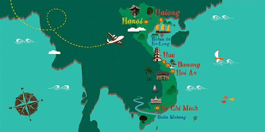 Mapa de Vietnam