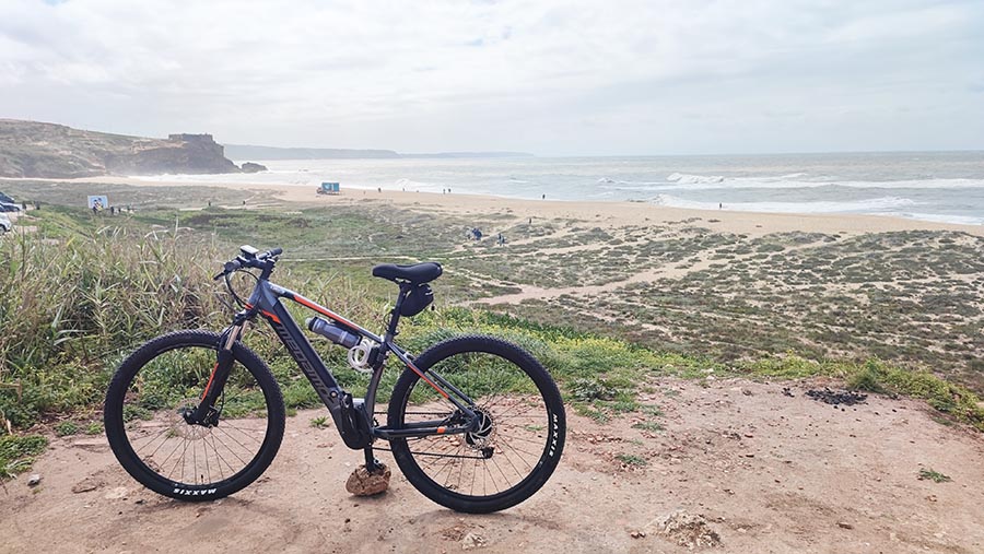 Playa salvaje en Nazaré